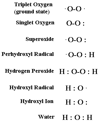 Figure 1 Nomenclature of the various forms of oxygen